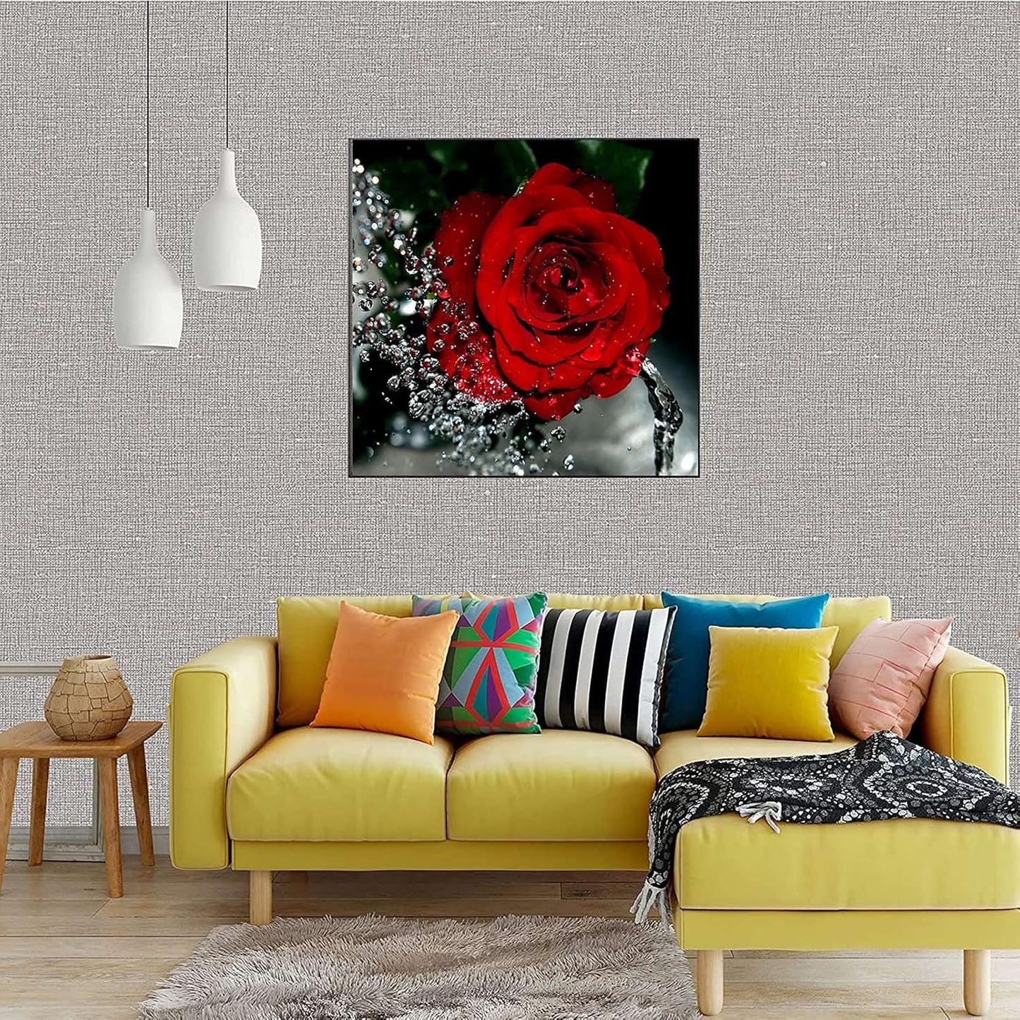 Diamond Painting Art Dots - Kit for Adults Full Drill Gem Picture Jewel Crystal Rhinestone Embroidery Wall Home Decoration (Rose15.7 X 15.7 Inch)…
