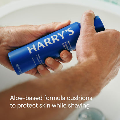 Shaving Kit for Men - Razor Handle, 3 Razor Blade Refills, Foaming Shave Gel, and Travel Blade Cover - Charcoal