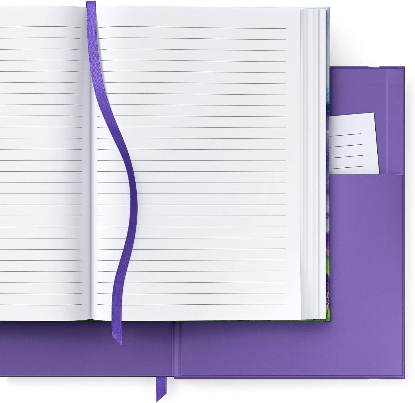 Lined Journal Notebooks, Set of 2, 6 X 8 Inches, 96 Sheets Each, Lavender Field Design and Purple, Aesthetic Notebooks with Smooth Paper, School Supplies for Planning, Writing, and Sketching