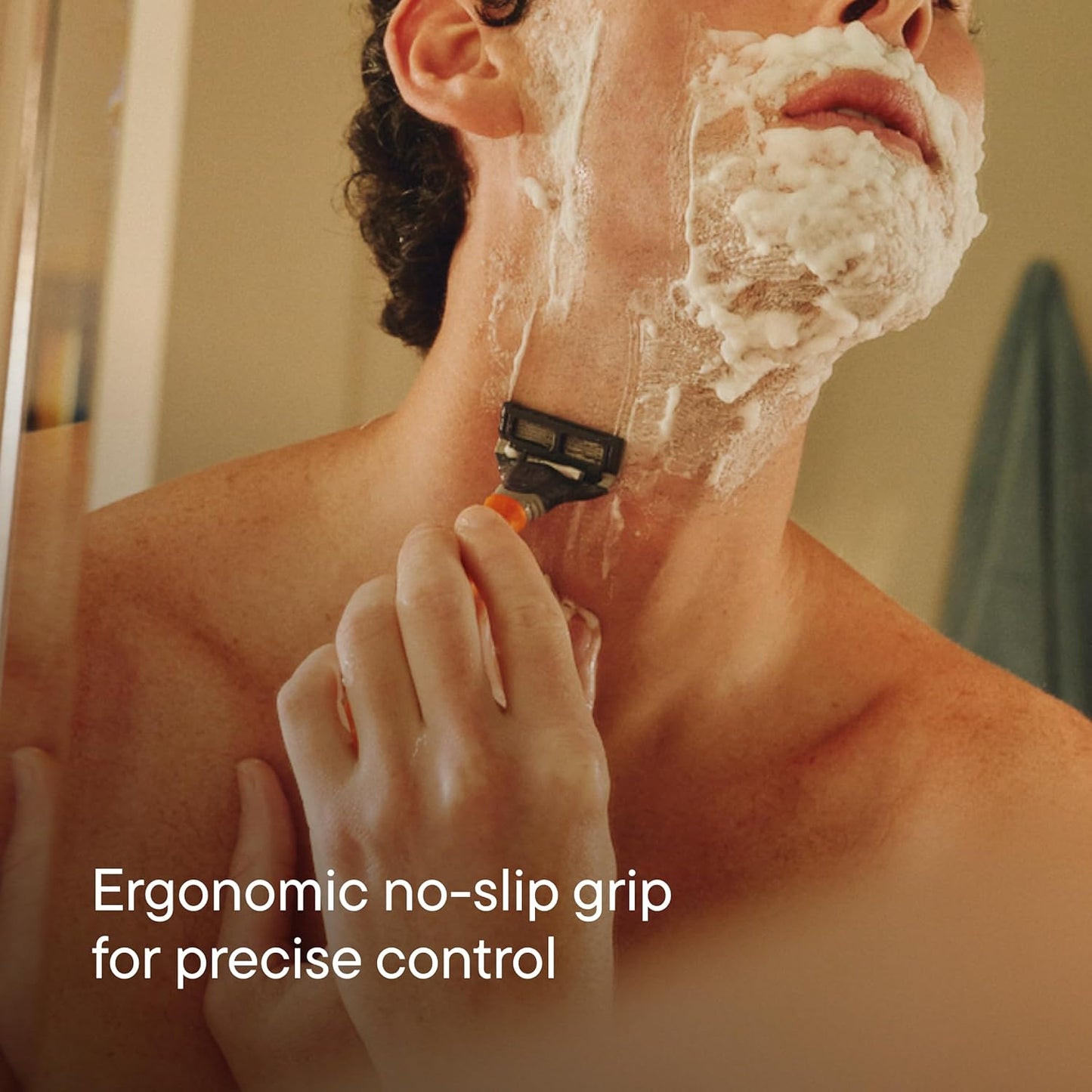 Shaving Kit for Men - Razor Handle, 3 Razor Blade Refills, Foaming Shave Gel, and Travel Blade Cover - Charcoal