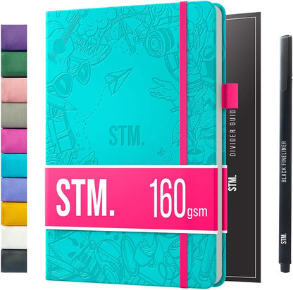 Bullet Dotted Journal Dot Grid Notebook | A5 Daily Journaling Notebooks for Personal Writing, Work, Women | 160Gsm Thick Paper, Hard Cover, Lay Flat Binding | 5X7 Journals Cuaderno Libretas De Apuntes