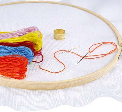 12 Pieces 6 Inch round Embroidery Hoops Wood Circle Cross Stitch Hoop for Embroidery Crafts and Festivals Decoration