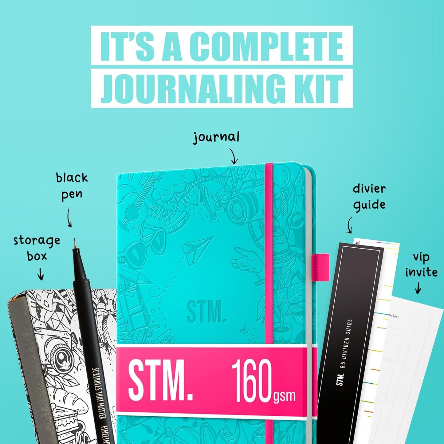 Bullet Dotted Journal Dot Grid Notebook | A5 Daily Journaling Notebooks for Personal Writing, Work, Women | 160Gsm Thick Paper, Hard Cover, Lay Flat Binding | 5X7 Journals Cuaderno Libretas De Apuntes