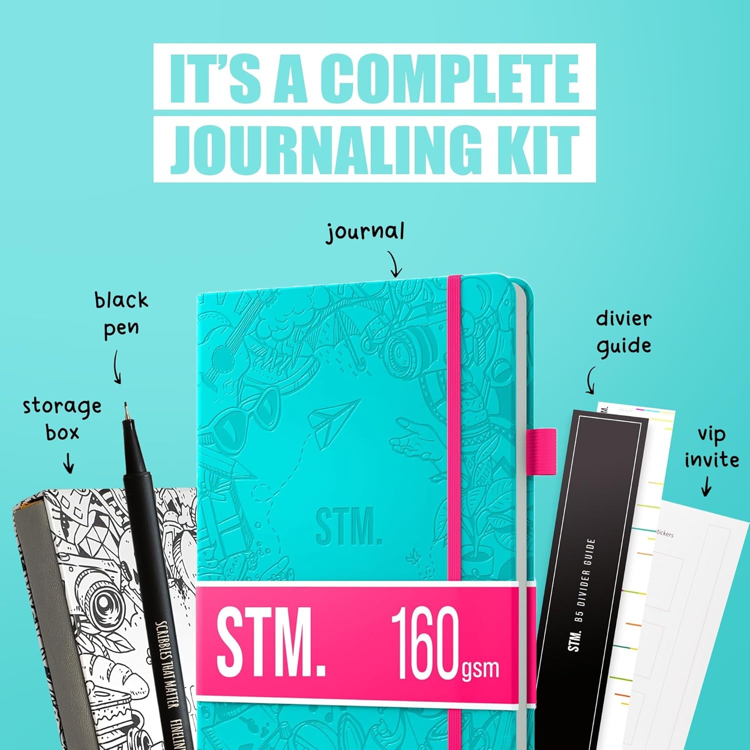 Bullet Dotted Journal Dot Grid Notebook | A5 Daily Journaling Notebooks for Personal Writing, Work, Women | 160Gsm Thick Paper, Hard Cover, Lay Flat Binding | 5X7 Journals Cuaderno Libretas De Apuntes