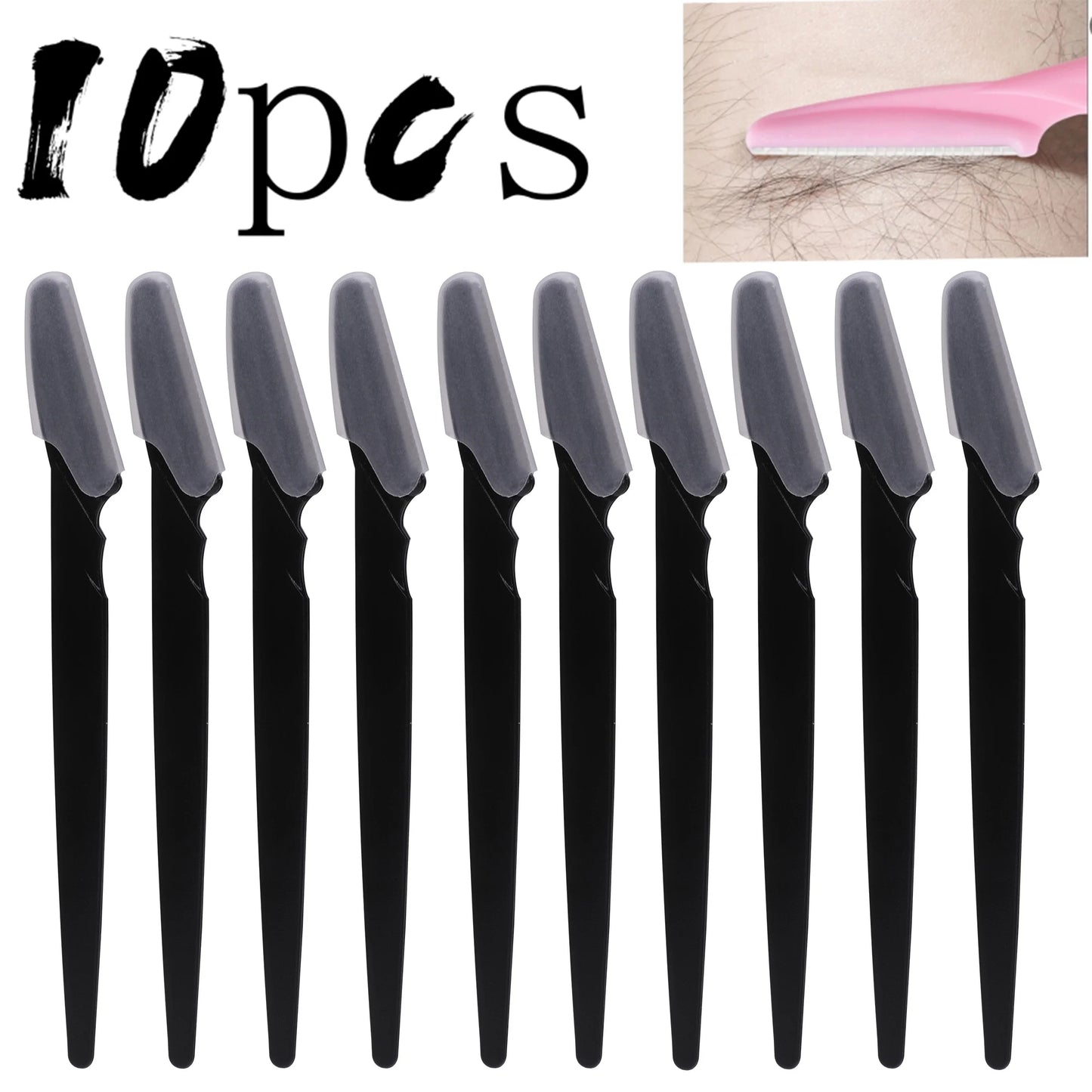 5/10/30/40Pcsbrow Razor and Face Razor for Women and Men, Eyebrow Hair Trimmer and Shaver with Protective Cover,Safe