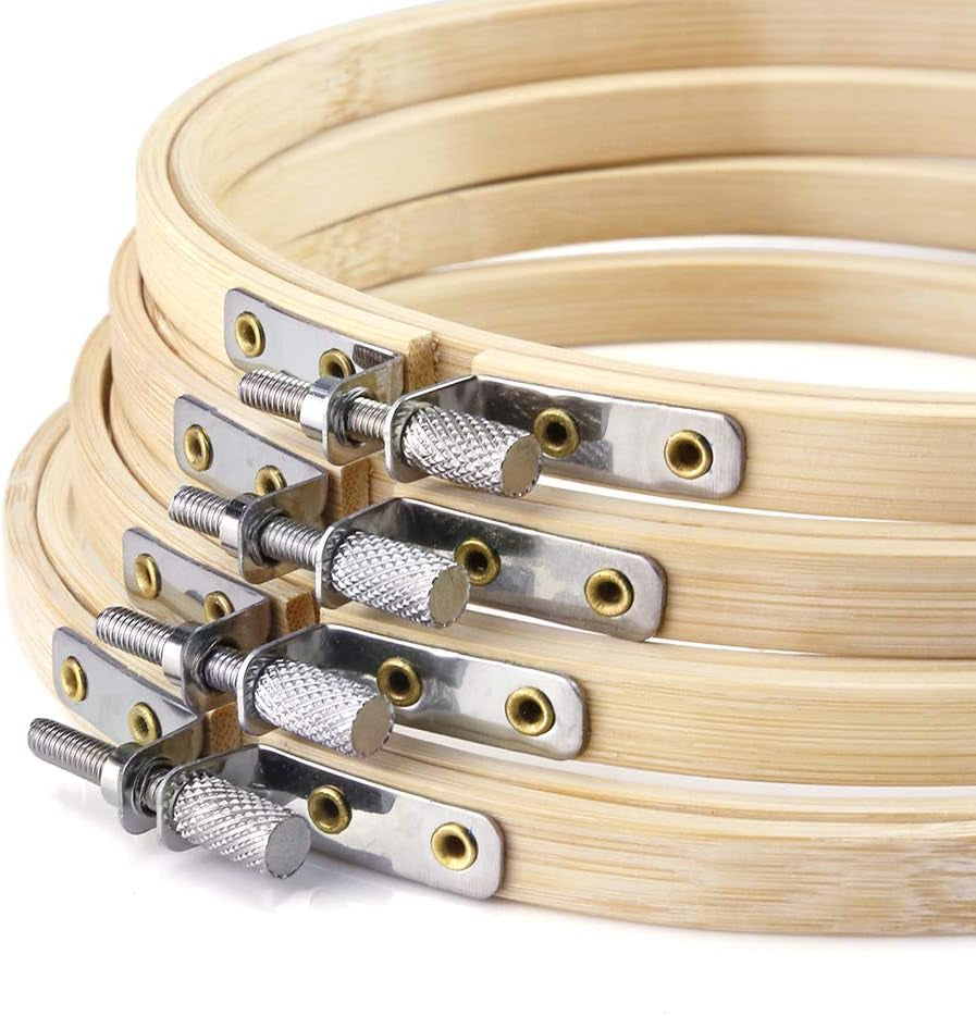 12 Pieces 6 Inch round Embroidery Hoops Wood Circle Cross Stitch Hoop for Embroidery Crafts and Festivals Decoration