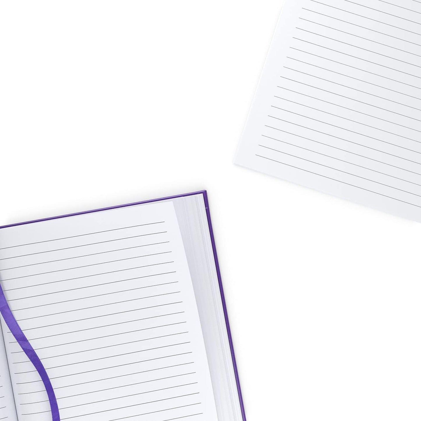 Lined Journal Notebooks, Set of 2, 6 X 8 Inches, 96 Sheets Each, Lavender Field Design and Purple, Aesthetic Notebooks with Smooth Paper, School Supplies for Planning, Writing, and Sketching