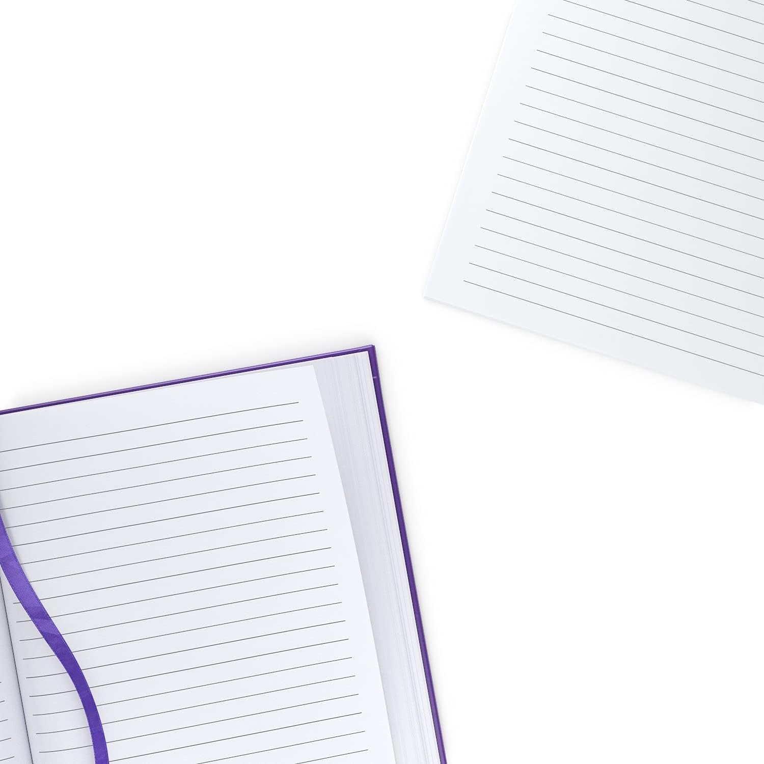 Lined Journal Notebooks, Set of 2, 6 X 8 Inches, 96 Sheets Each, Lavender Field Design and Purple, Aesthetic Notebooks with Smooth Paper, School Supplies for Planning, Writing, and Sketching