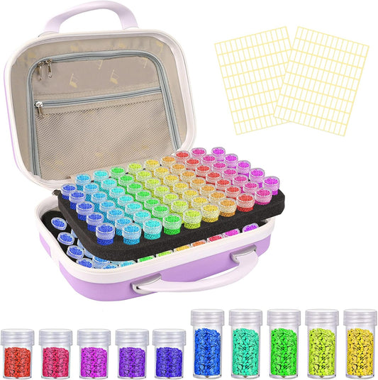Diamond Painting Storage Containers,132 Bottles Diamond Painting Accessories Shockproof Jars with 2Pcs Blank Label Stickers, 5D Diamond Painting Kits for DIY Art Craft