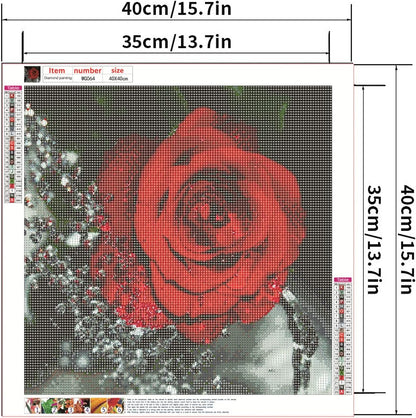 Diamond Painting Art Dots - Kit for Adults Full Drill Gem Picture Jewel Crystal Rhinestone Embroidery Wall Home Decoration (Rose15.7 X 15.7 Inch)…