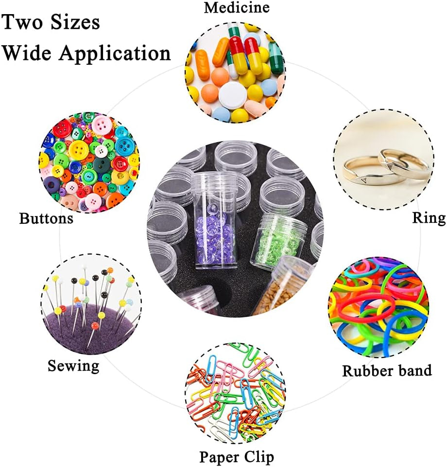 Diamond Painting Storage Containers,132 Bottles Diamond Painting Accessories Shockproof Jars with 2Pcs Blank Label Stickers, 5D Diamond Painting Kits for DIY Art Craft