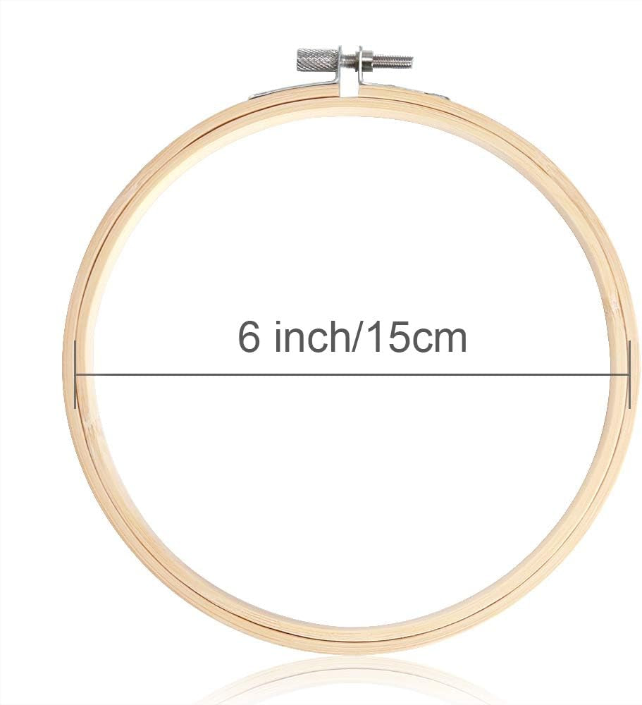 12 Pieces 6 Inch round Embroidery Hoops Wood Circle Cross Stitch Hoop for Embroidery Crafts and Festivals Decoration