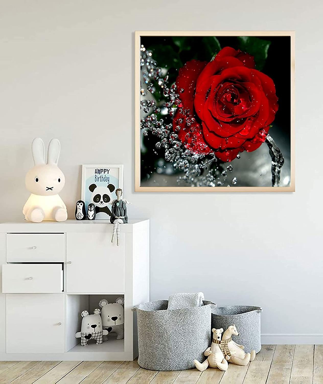 Diamond Painting Art Dots - Kit for Adults Full Drill Gem Picture Jewel Crystal Rhinestone Embroidery Wall Home Decoration (Rose15.7 X 15.7 Inch)…