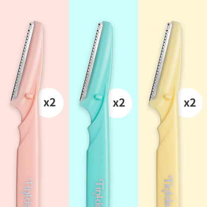 Dermaplaning Tool 6Ct, Dermaplane Razor for Women, Safe and Easy Peach Fuzz Remover, Eyebrow Trimmer with Protective Cover