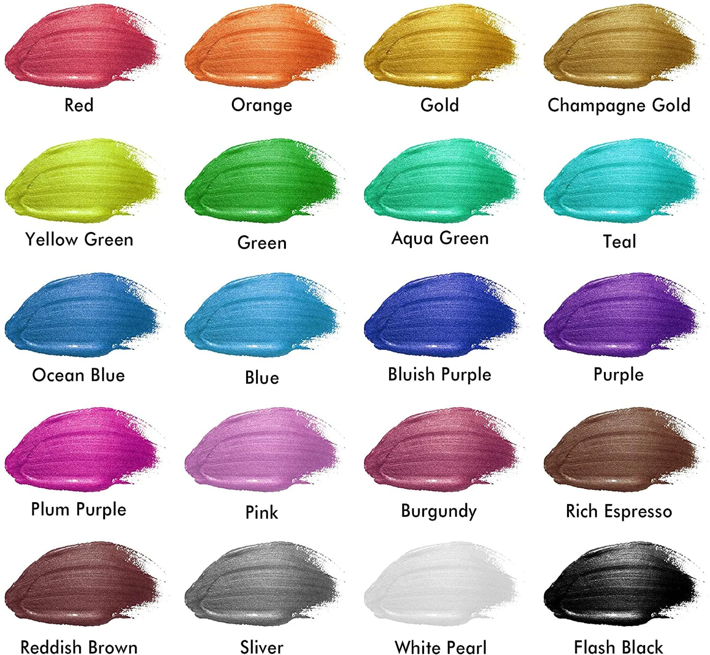 2 Oz Multi-Color Metallic Acrylic Craft Paint (24 Pieces)