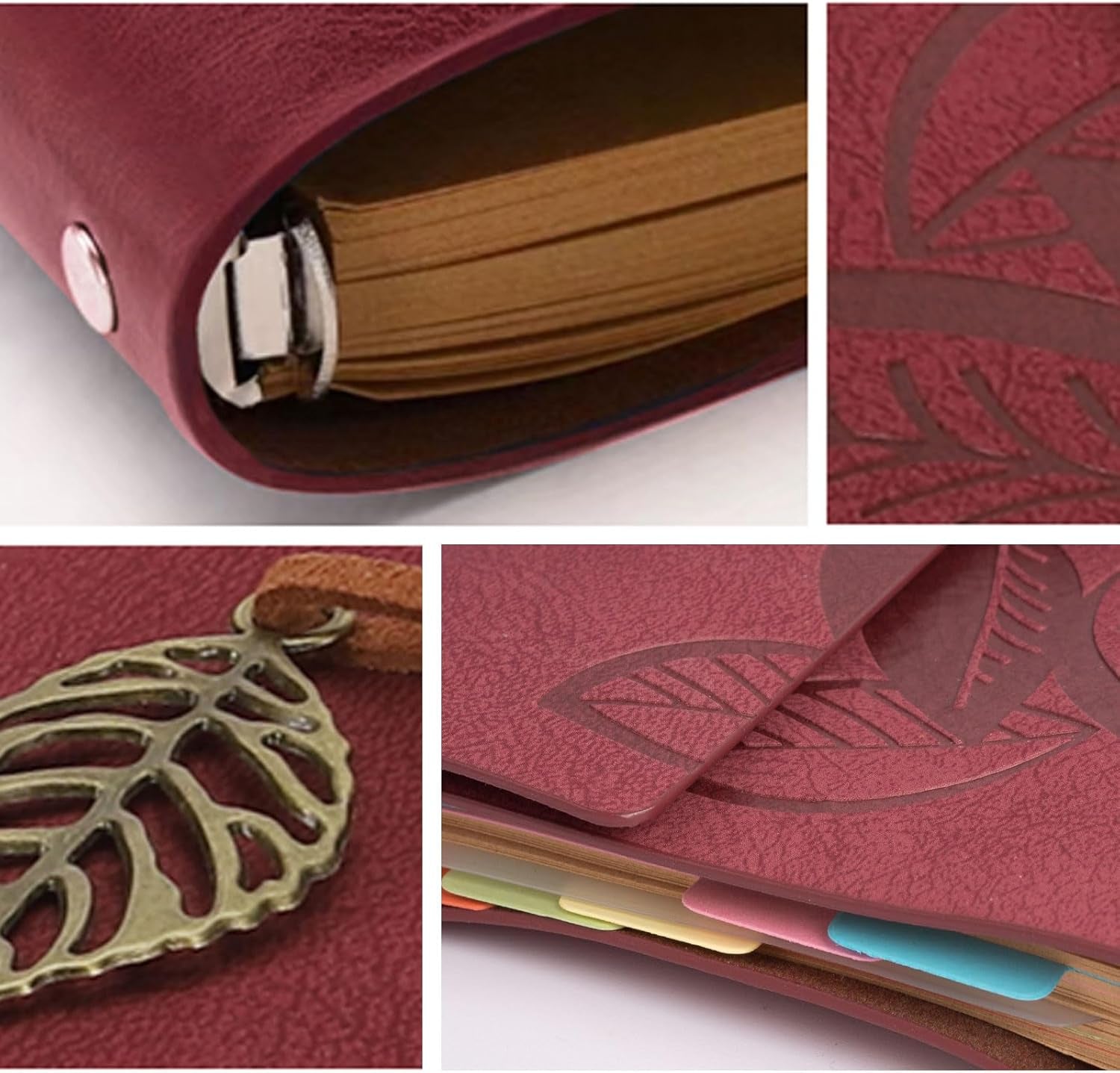 Refillable Leather Journals Notebook A6(7×5Inch) Lined Paper Travel Diary Women'S Small Pocket Notebook, Journals to Write in for Women Best Gift for Teens(Wine Red)