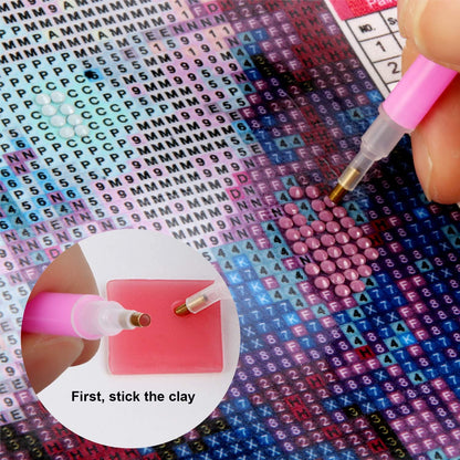 Painting Glue Clay DIY Diamond Embroidery Wax Tool Set (Red 60 Pcs)